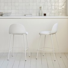 메종드꼼마 피카 쿠션 바 스툴, 화이트, 2개