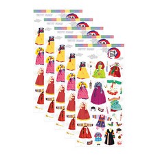 Petit 傳統韓服貼紙 DA5402, 5個, 混合顏色