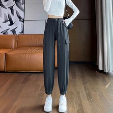 레몬소울 여성용 퍼리어 카고 조거 밴딩팬츠 롱