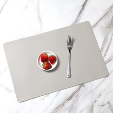 Hello Gem 晚餐皮革餐墊, 淺灰色, 45 x 30 cm, 4個