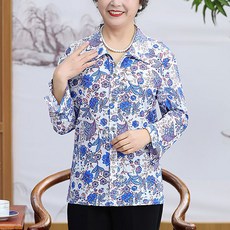 MarketA 女性花朵圖案熟女風罩衫
