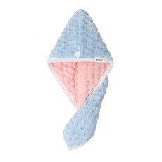 다사닷컴 雲朵連帽式乾髮巾 65 x 25cm, 藍色, 1個