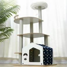 텐트 캣타워 HH2320, 네이비 + 화이트, 1개