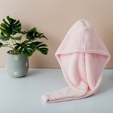 지엔 극세사 드라이 헤어타올 90g 63 x 23 cm, 핑크, 1개