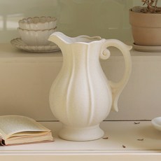 ScentBasket Hershey 陶瓷手柄壺形花瓶, 象牙白