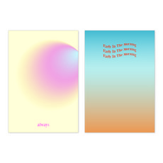 wannathis 半透明描圖紙漸層混搭手帳便條本 2款套組, 03. 蜜桃綻放, 04. 藍色夏威夷, 1套