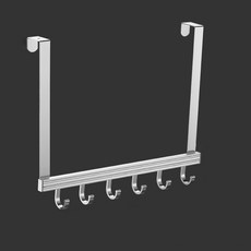 多用途6鉤門後掛架, 銀色, 1個
