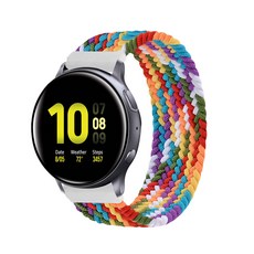 스페이스쉴드 갤럭시 워치 브레이드 솔로 루프 나일론 밴드 20mm S, 레인보우B