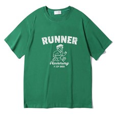 이지스튜디오 러너맨 W 20수 코튼 오버핏 빅사이즈 통기성 반팔 티셔츠