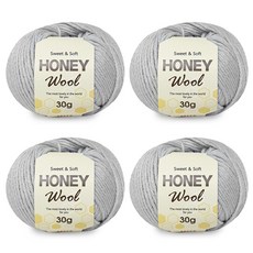 니뜨 허니 울 뜨개실 30g, 50연비둘기, 4개