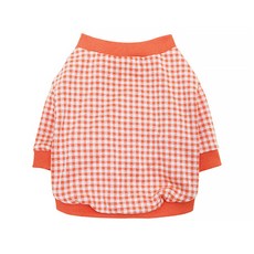 Market A 狗狗春季粉彩色系格紋針織衫, 橘色