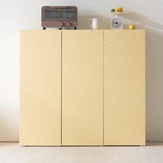 베이지메이트 애니 다용도 3단 높은 수납장 1200 방문설치, 버터 옐로우