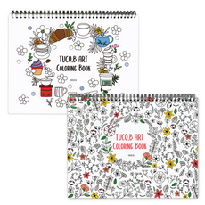 藝術著色本 花卉春天 隨機出貨 + 甜點春天, 圖可比