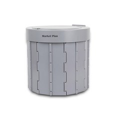 마켓플랜 캠핑용 접이식 화장실 커버형 + 봉투 12매, 그레이, 1개