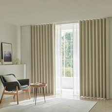 NuvoDeco Regina 軌道式遮光窗簾 2入, 象牙白