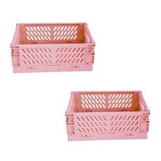 DG生活 粉彩摺疊箱 小型 DG-06, 粉紅色, 2個