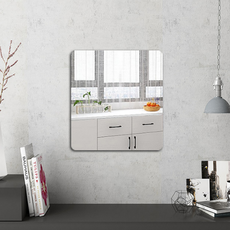 DTree 黏貼式壓克力正方形鏡 50 x 50 cm, 銀色