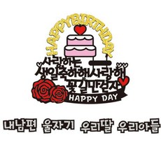 Apple Topper 高CP值蛋糕插牌, 15HAPPY粉紅蛋糕, 1個