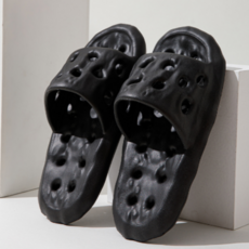 女性用高級EVA防滑浴室拖鞋, 1個, 黑色