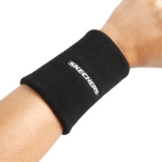 스케쳐스 스포츠 롱 손목 밴드, 블랙, 1개