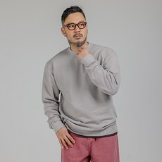 파이브엑스라지 남성용 빅사이즈 베이직 피그먼트 라운드 긴팔 맨투맨