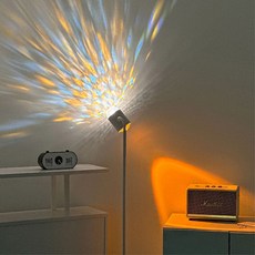 LED 波光 & 夕陽 雙重落地燈, 白色