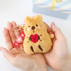 KiKi QUOKKA I Love You 愛心鑰匙圈, Kiki 棕色, 16cm, 1個