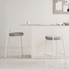 메종드꼼마 누보 바스툴 홈바 의자 2개, 내추럴그레이, 1세트