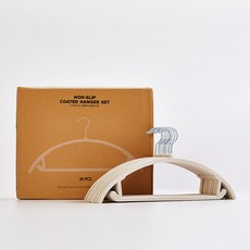 Modern House ON 防滑防肩角變形針織天鵝絨衣架 30p, 1個, 米色