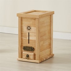 Joeunworld 橡膠木原木米桶 10kg, 天然, 1個