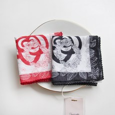 Vavisoo 大玫瑰紗布棉手帕2件組