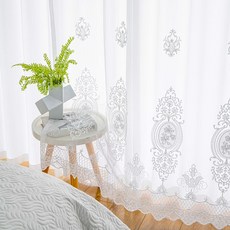 사라하우스 라보떼 자수 레이스 봉집형 커튼
