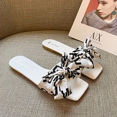 MUBEA 女用平底海灘拖鞋 WS247, 235, 白色