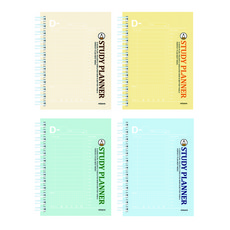 misoro 2500 D DAY 學習計畫本 2287 4件組, 米色, 黃色, 薄荷綠, 藍色, 1個
