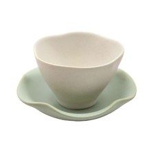 달소금 국산 도자기 꽃잎찻잔세트, 민트, 1세트