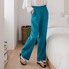 디어로라 여성용 플리츠 원턱 스판 와이드 밴딩 팬츠