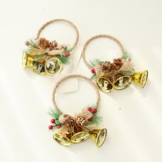 MORIANN 聖誕金色鈴鐺掛飾, 金色, 3個