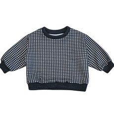 플레이몰 아동용 체크 기모 티셔츠