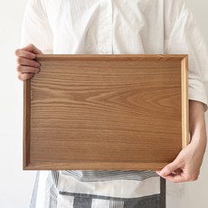 아카시아 홈 국내제작 직사각트레이, 오크색상, 1개