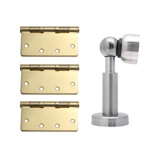 방문용 경첩 도어스토퍼 고급형 5너클 세트 골드, 1세트