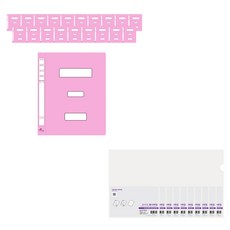 ECO Chungwoon 大容量政府PP文件夾 30入+多色L型文件夾 10入, 粉色（政府文件），透明（L夾）, 1套