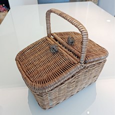 藤編小舖 藤製迷你野餐籃 J050, 1個, 棕色