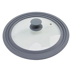 Kitchengu 3段式多用途矽膠玻璃鍋蓋 灰色, 1個, 22cm