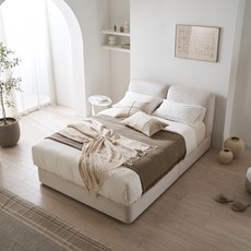 리바트 온드 패브릭 퀸 침대 프레임 방문설치, 오션 리지 그레이 샌드