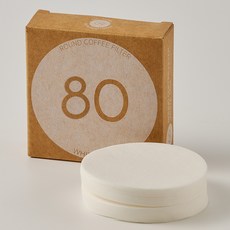 빈플러스 라운드 커피 필터 여과지 화이트 80mm, 1개, 100개입