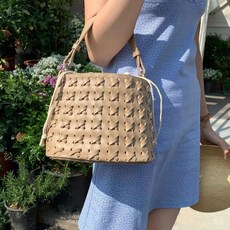오브리 위빙 패턴 미니 토트 크로스백