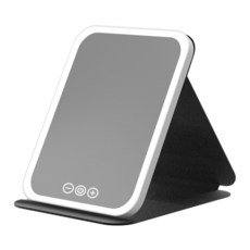 附燈化妝鏡 小, 黑色