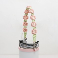 Geumkkaebi Stanley 相容保溫杯背帶配件 雛菊, 1個, 粉紅色