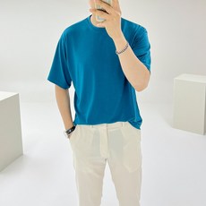 아도르클래식 남성용 모우 커플 세미 오버핏 라운드 스판 여름 반팔티