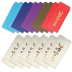 2Youngdesign 黃金書法直式紅包袋 10入 + 韓紙書法紅包袋 6入, 感謝, 1套